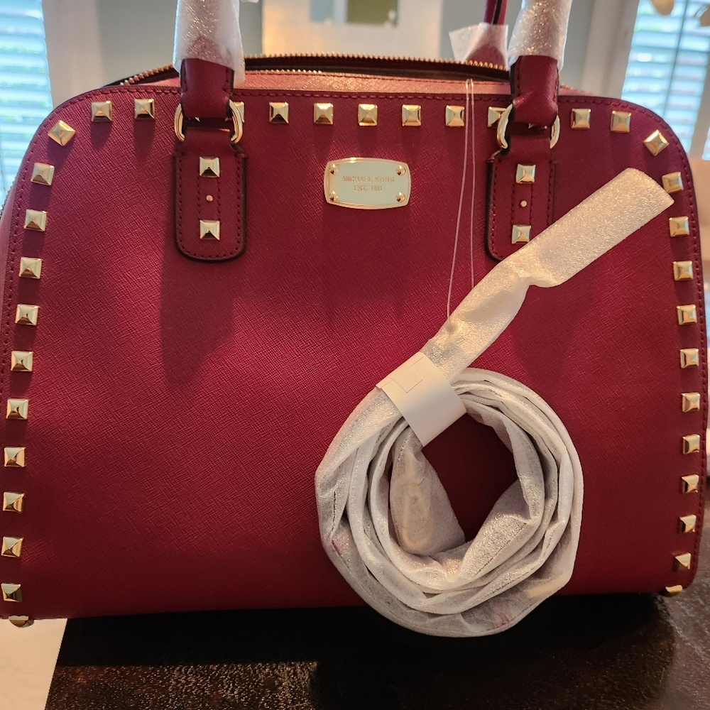 Michael Kors Sandrine Stud Satchel NWT New